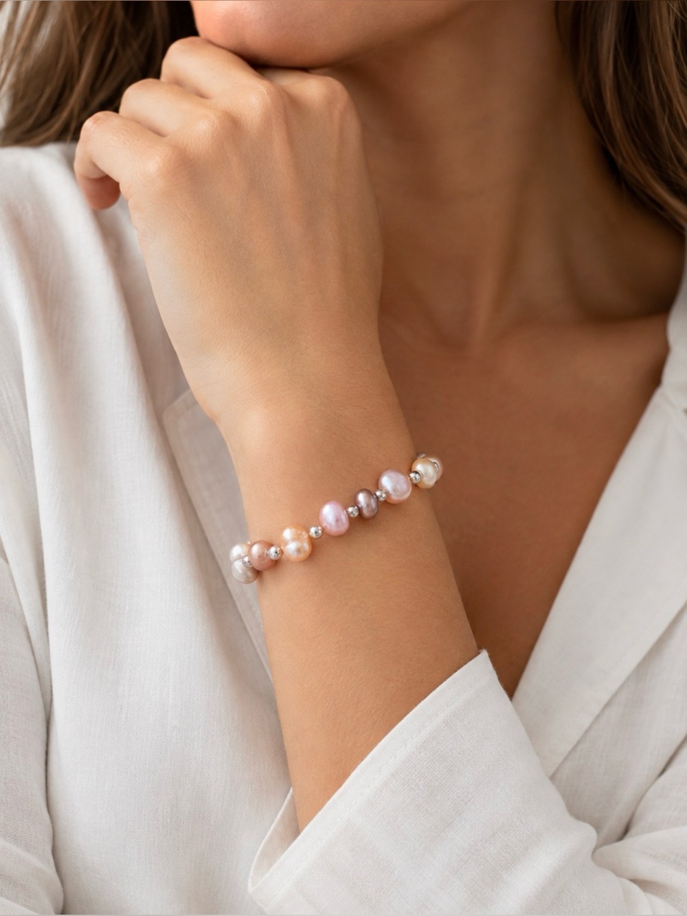 NEW! Adjustable Multi-Color Pearl Bracelet - Womens Jewelry